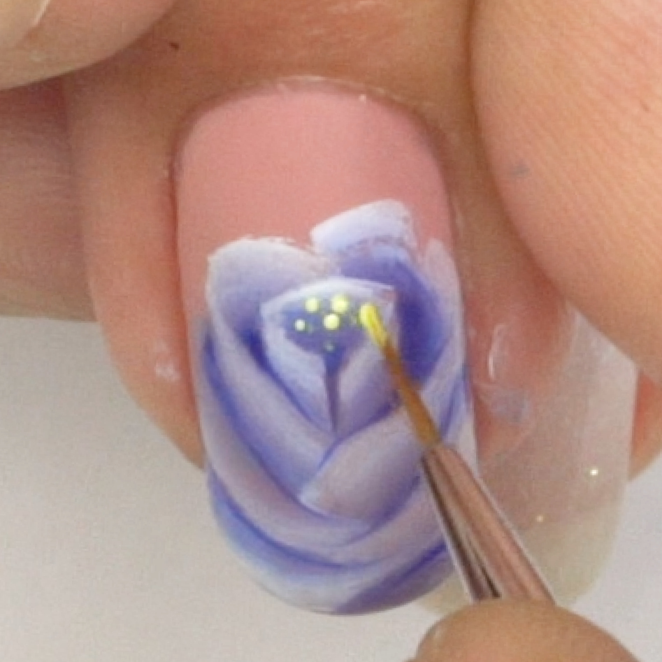 Gelish Summer Floral Ombre Nail Art