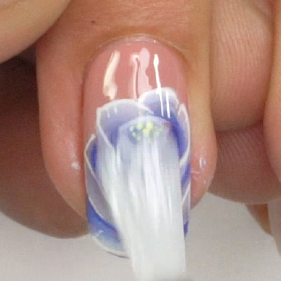 Gelish Summer Floral Ombre Nail Art